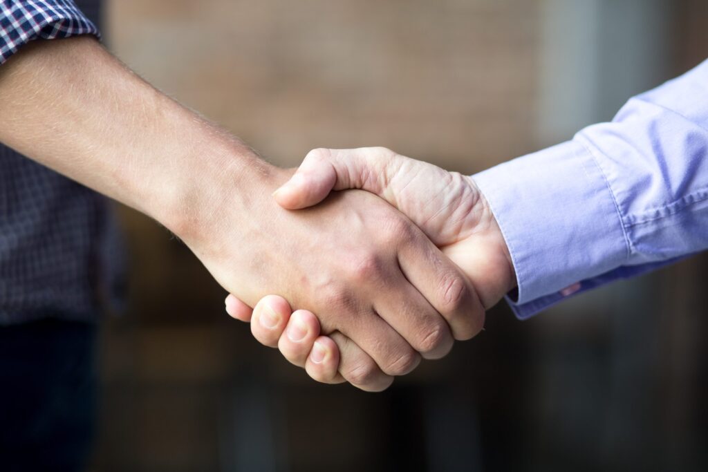 Indutrade partnership handshake